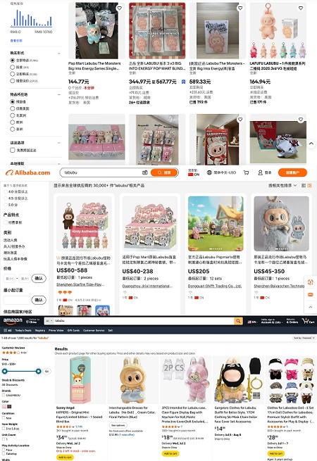 海外电商平台出现大量Labubu 